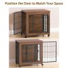 27.2" Dog Crate Furniture With Lockable Wheels Heavy Duty Wooden Dog Kennel With 2 Doors Steel Metal Pet Cage End Table Brown Indoor Dog House For Sma